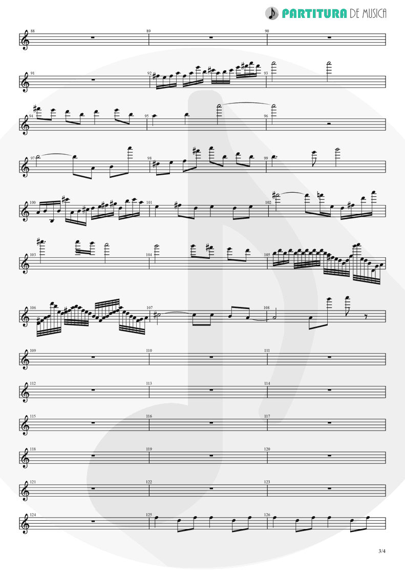 Partitura de musica de Guitarra Elétrica - Pero Nunca Me Cai | Caifanes | El nervio del volcán 1994 - pag 3