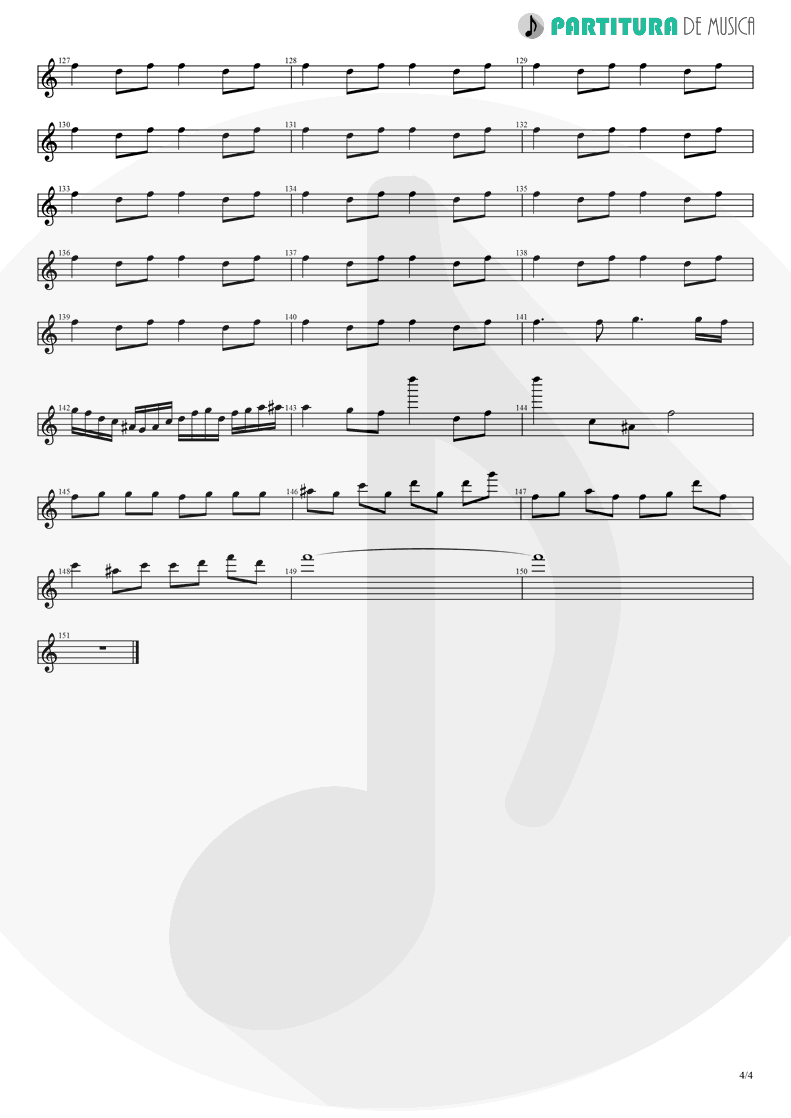 Partitura de musica de Guitarra Elétrica - Pero Nunca Me Cai | Caifanes | El nervio del volcán 1994 - pag 4