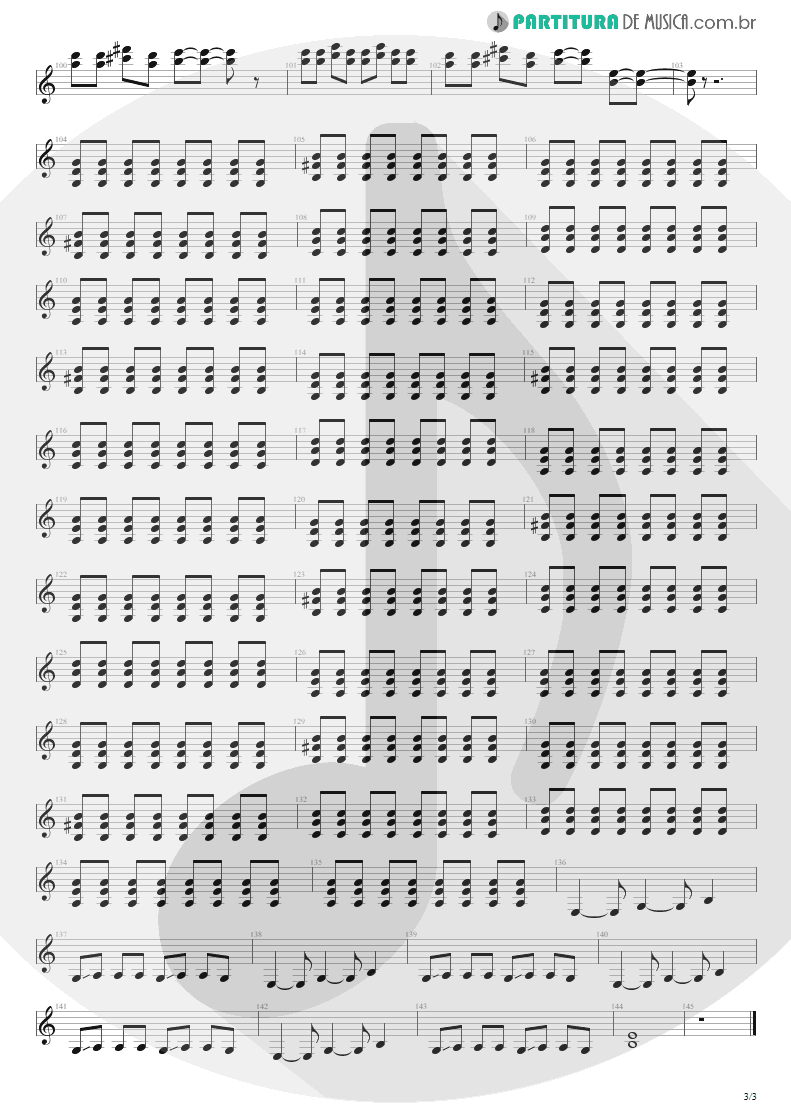 Partitura de musica de Guitarra Elétrica - Quatro Vezes Você | Capital Inicial | Rosas e Vinho Tinto 2002 - pag 3