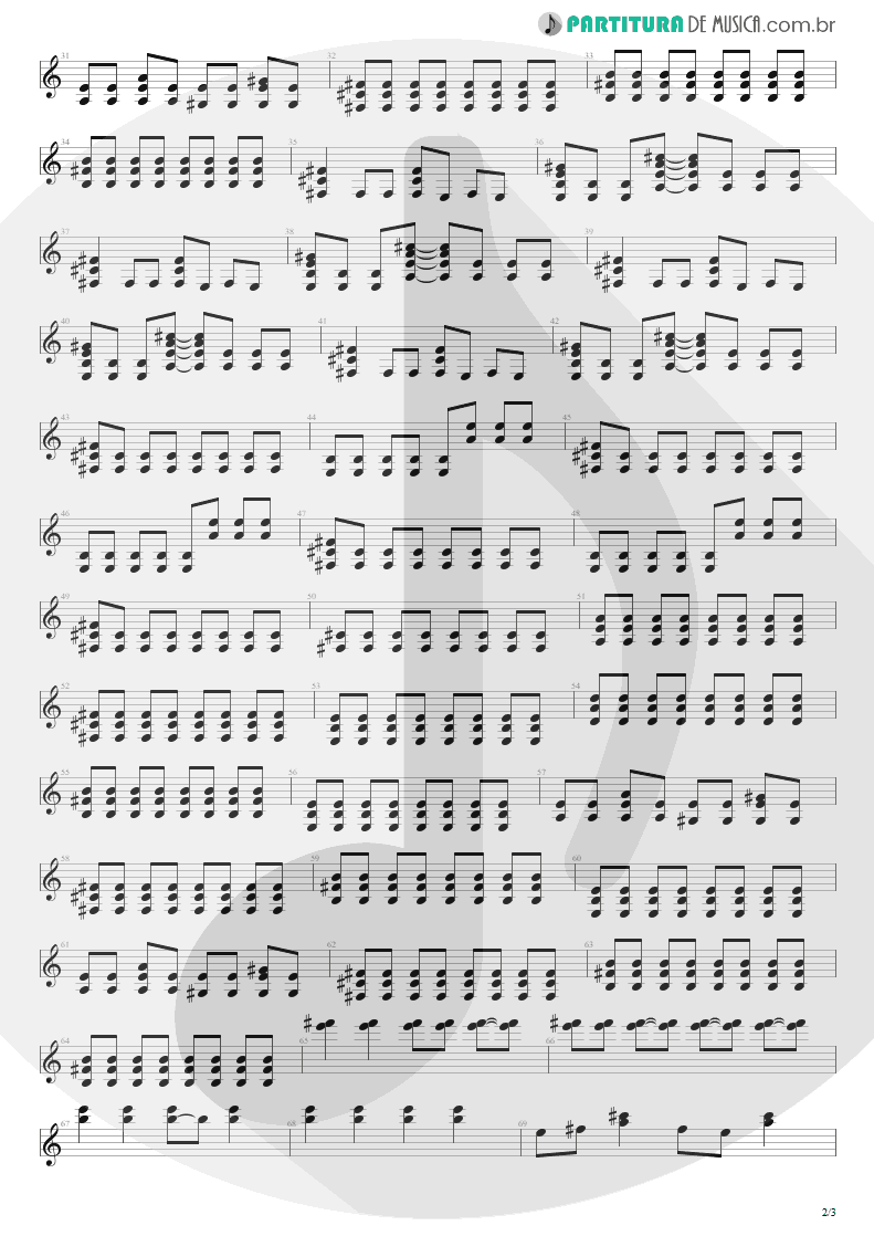 Partitura de musica de Guitarra Elétrica - Instinto Selvagem | Capital Inicial | Gigante! 2004 - pag 2