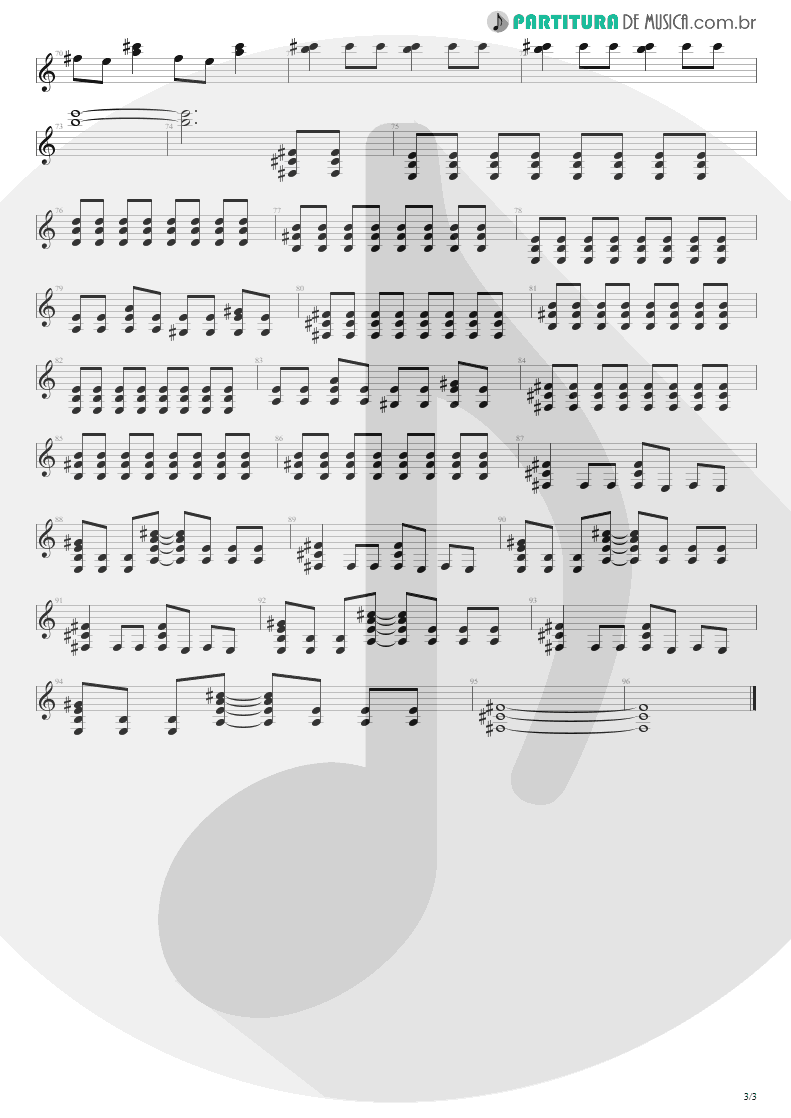 Partitura de musica de Guitarra Elétrica - Instinto Selvagem | Capital Inicial | Gigante! 2004 - pag 3