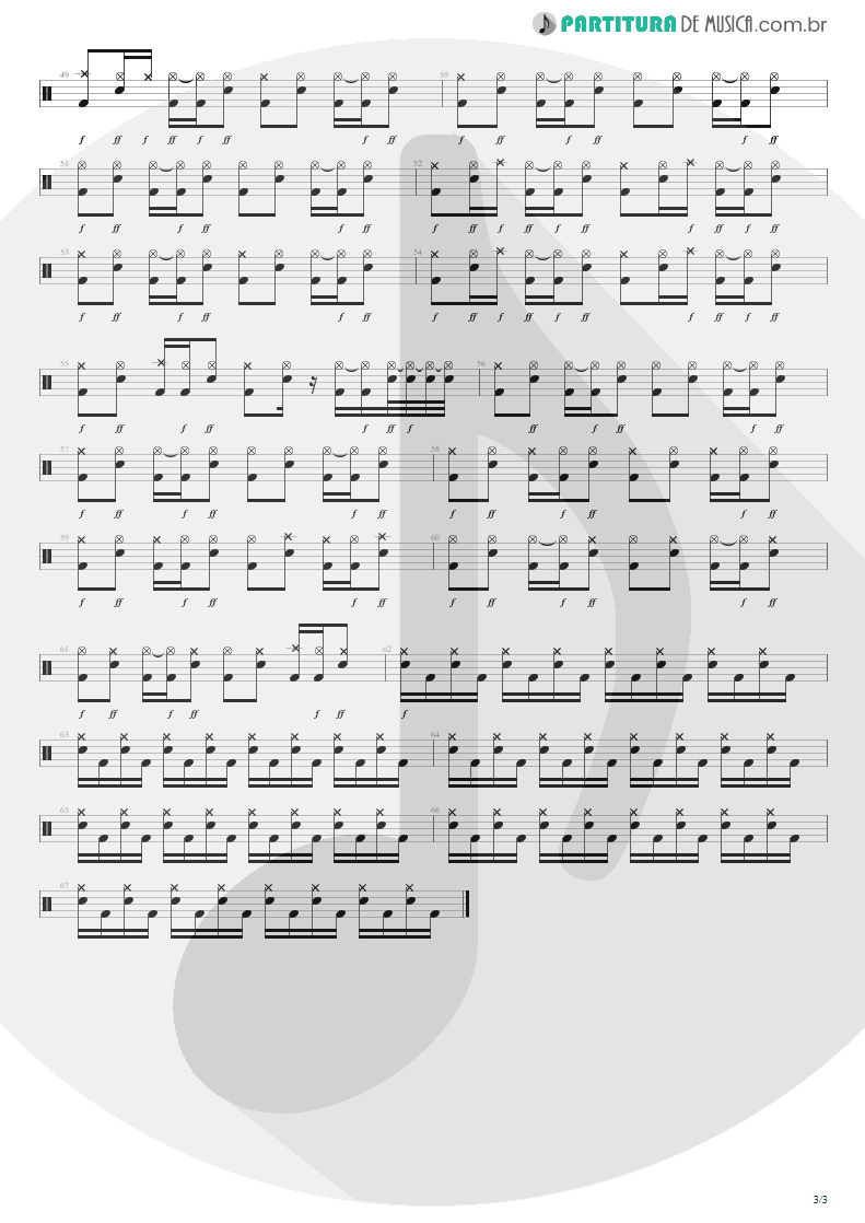 Partitura de musica de Bateria - Respirar Você | Capital Inicial | Gigante! 2004 - pag 3