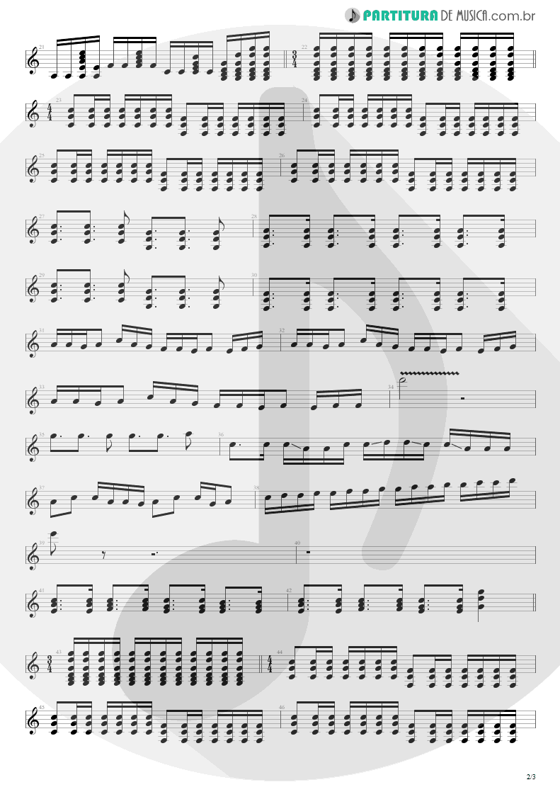 Partitura de musica de Guitarra Elétrica - Respirar Você | Capital Inicial | Gigante! 2004 - pag 2