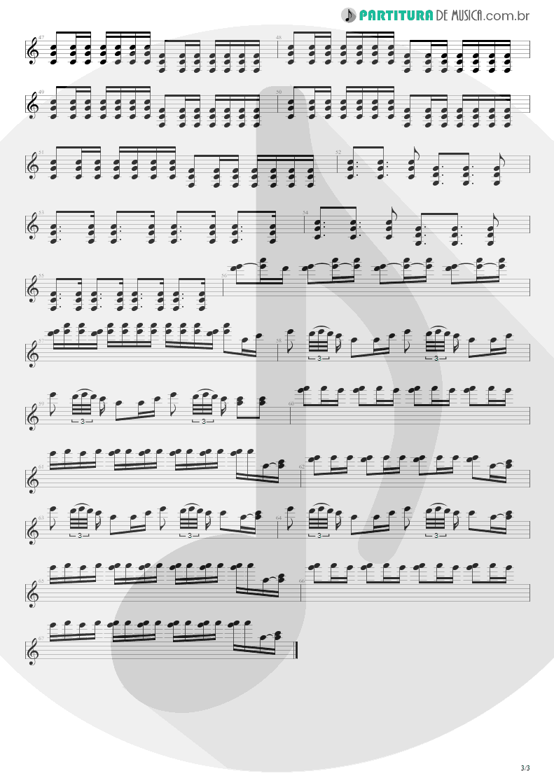 Partitura de musica de Guitarra Elétrica - Respirar Você | Capital Inicial | Gigante! 2004 - pag 3