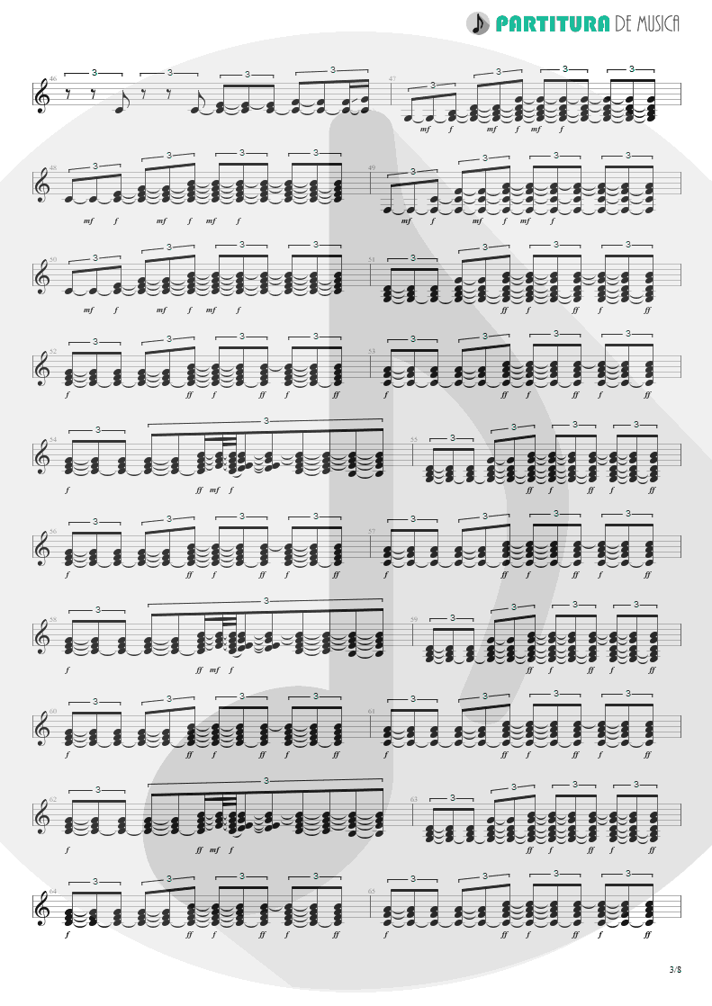 Partitura de musica de Guitarra Elétrica - Quinta-Feira | Charlie Brown Jr. | Transpiração Contínua Prolongada 1997 - pag 3