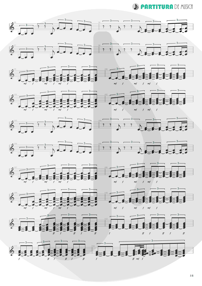 Partitura de musica de Guitarra Elétrica - Quinta-Feira | Charlie Brown Jr. | Transpiração Contínua Prolongada 1997 - pag 5