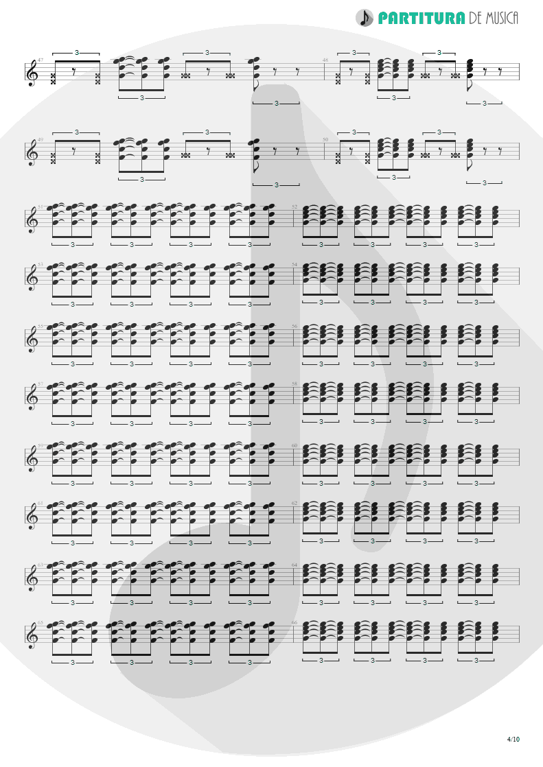 Partitura de musica de Guitarra Elétrica - Quinta-Feira | Charlie Brown Jr. | Transpiração Contínua Prolongada 1997 - pag 4