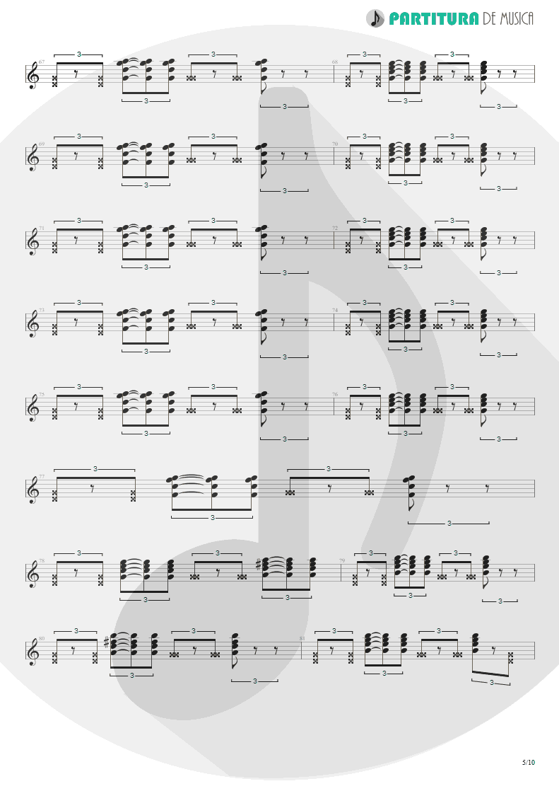 Partitura de musica de Guitarra Elétrica - Quinta-Feira | Charlie Brown Jr. | Transpiração Contínua Prolongada 1997 - pag 5