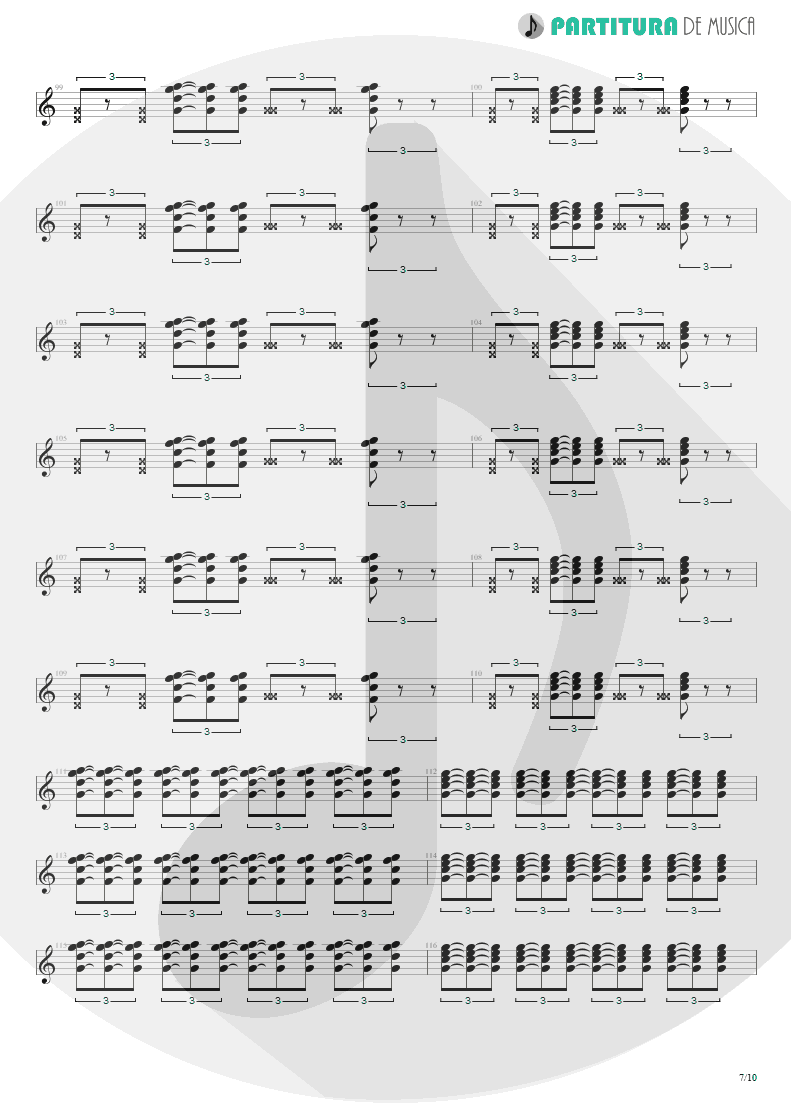 Partitura de musica de Guitarra Elétrica - Quinta-Feira | Charlie Brown Jr. | Transpiração Contínua Prolongada 1997 - pag 7