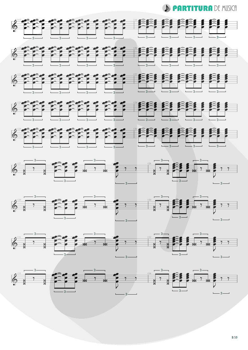 Partitura de musica de Guitarra Elétrica - Quinta-Feira | Charlie Brown Jr. | Transpiração Contínua Prolongada 1997 - pag 8