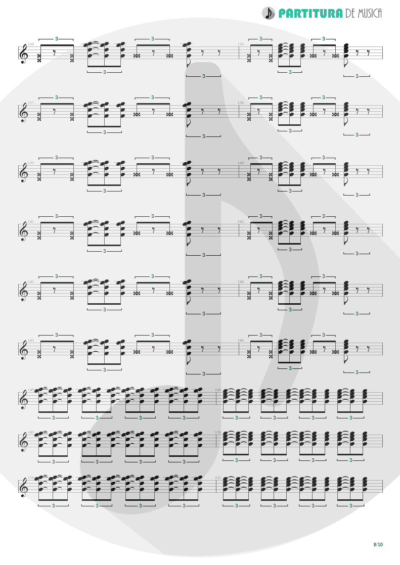 Partitura de musica de Guitarra Elétrica - Quinta-Feira | Charlie Brown Jr. | Transpiração Contínua Prolongada 1997 - pag 9