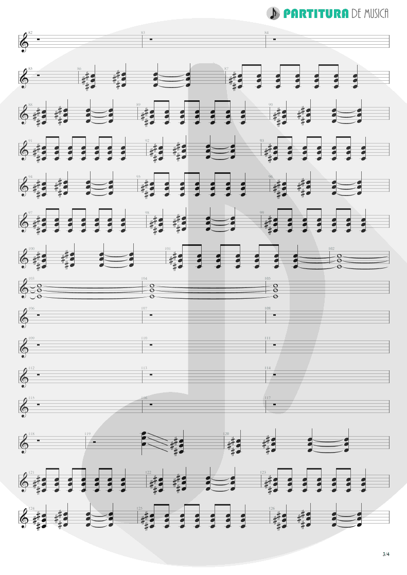 Partitura de musica de Guitarra Elétrica - Não Deixe O Mar Te Engolir | Charlie Brown Jr. | Preço Curto... Prazo Longo 1999 - pag 3