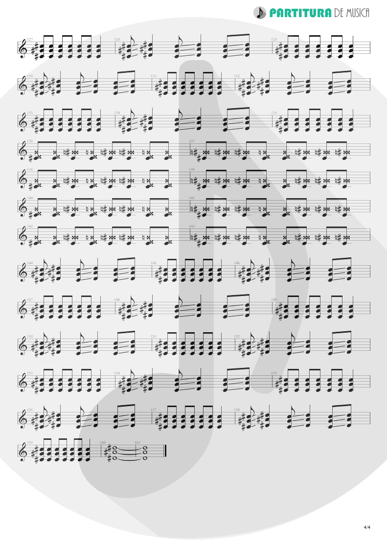 Partitura de musica de Guitarra Elétrica - Não Deixe O Mar Te Engolir | Charlie Brown Jr. | Preço Curto... Prazo Longo 1999 - pag 4