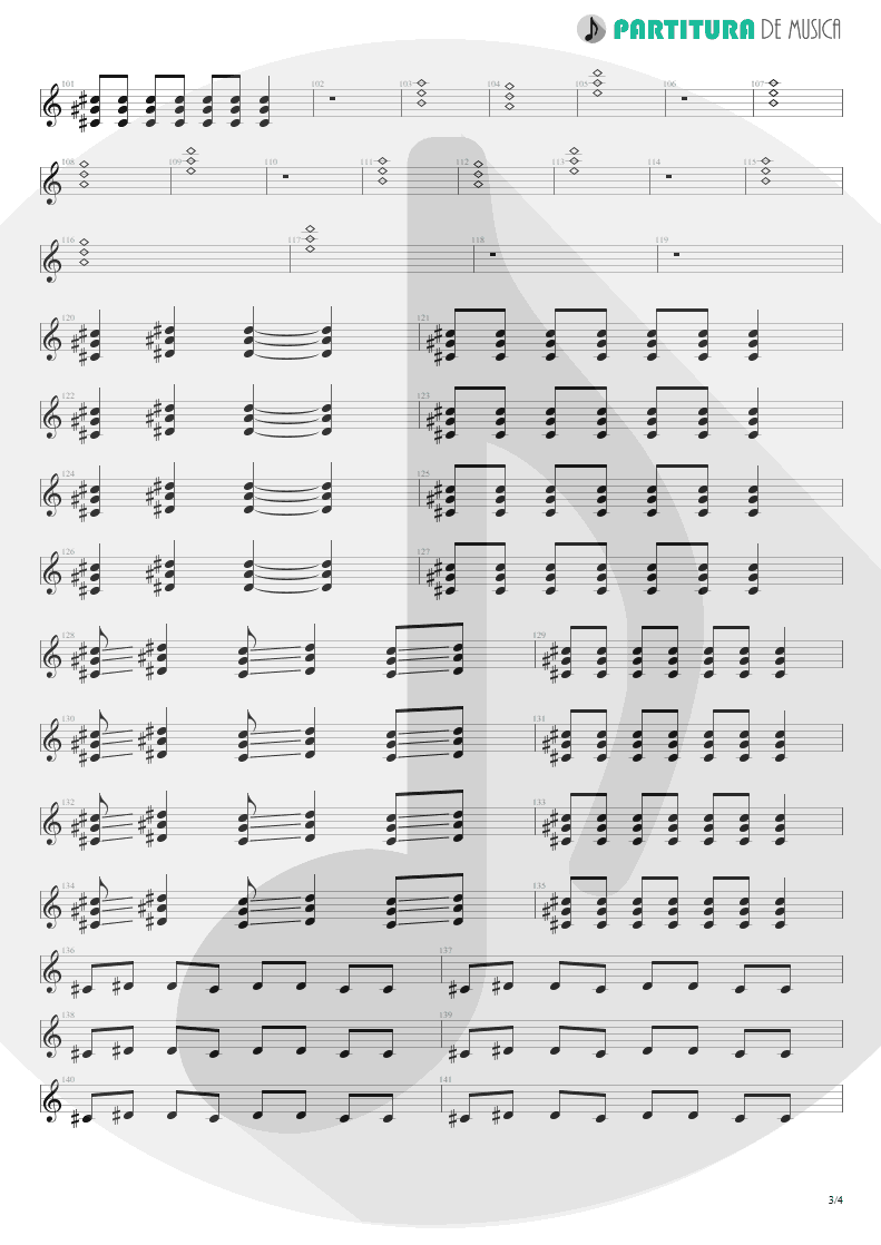 Partitura de musica de Guitarra Elétrica - Não Deixe O Mar Te Engolir | Charlie Brown Jr. | Preço Curto... Prazo Longo 1999 - pag 3