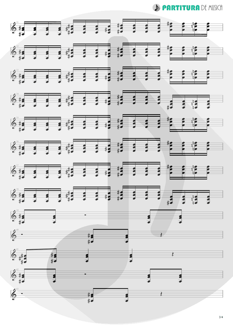 Partitura de musica de Guitarra Elétrica - Rubão, o Dono do Mundo | Charlie Brown Jr. | Nadando Com os Tubarões 2000 - pag 3