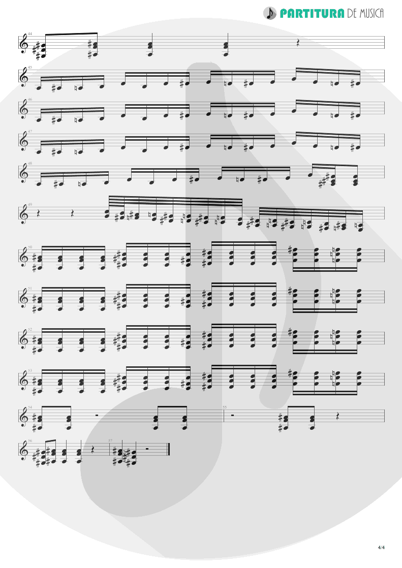 Partitura de musica de Guitarra Elétrica - Rubão, o Dono do Mundo | Charlie Brown Jr. | Nadando Com os Tubarões 2000 - pag 4