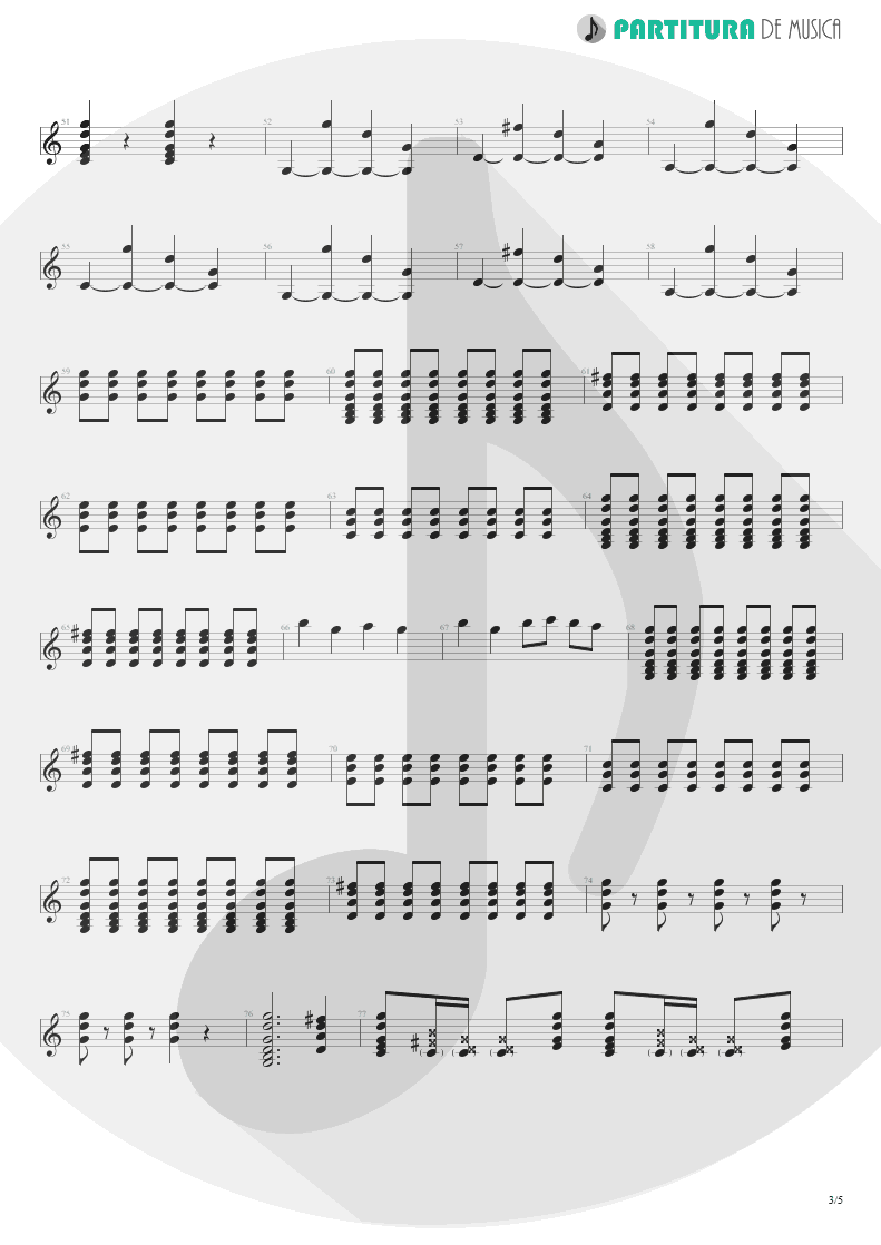 Partitura de musica de Violão - Papo Reto | Charlie Brown Jr. | Bocas Ordinárias 2002 - pag 3