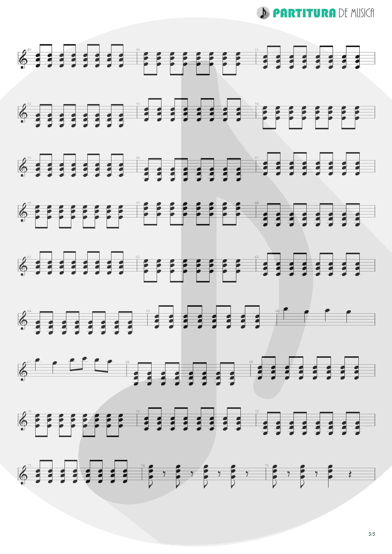 Partitura de musica de Violão - Papo Reto | Charlie Brown Jr. | Bocas Ordinárias 2002 - pag 3