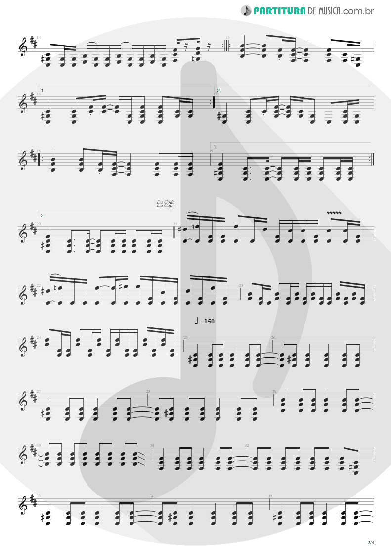 Partitura de musica de Guitarra Elétrica - Shine | Collective Soul | Hints Allegations and Things Left Unsaid
 1993 - pag 2