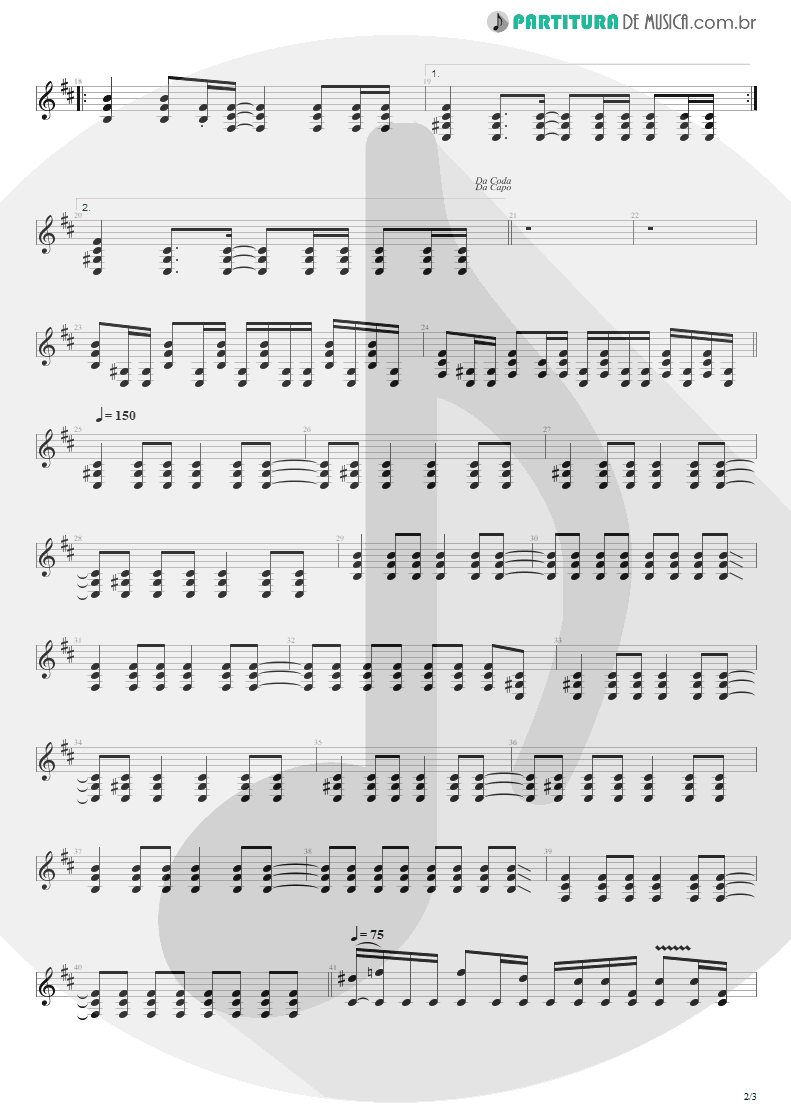 Partitura de musica de Guitarra Elétrica - Shine | Collective Soul | Hints Allegations and Things Left Unsaid
 1993 - pag 2