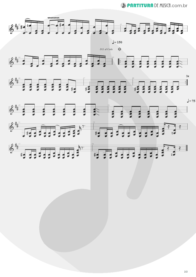 Partitura de musica de Guitarra Elétrica - Shine | Collective Soul | Hints Allegations and Things Left Unsaid
 1993 - pag 3