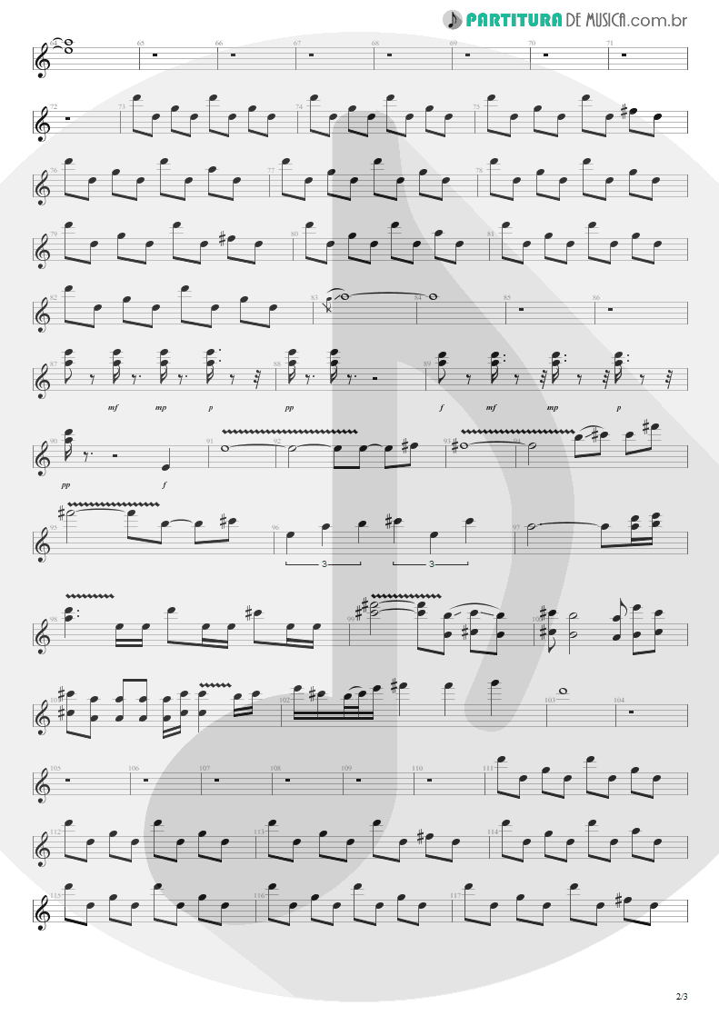 Partitura de musica de Guitarra Elétrica - Hysteria | Def Leppard | Hysteria 1987 - pag 2