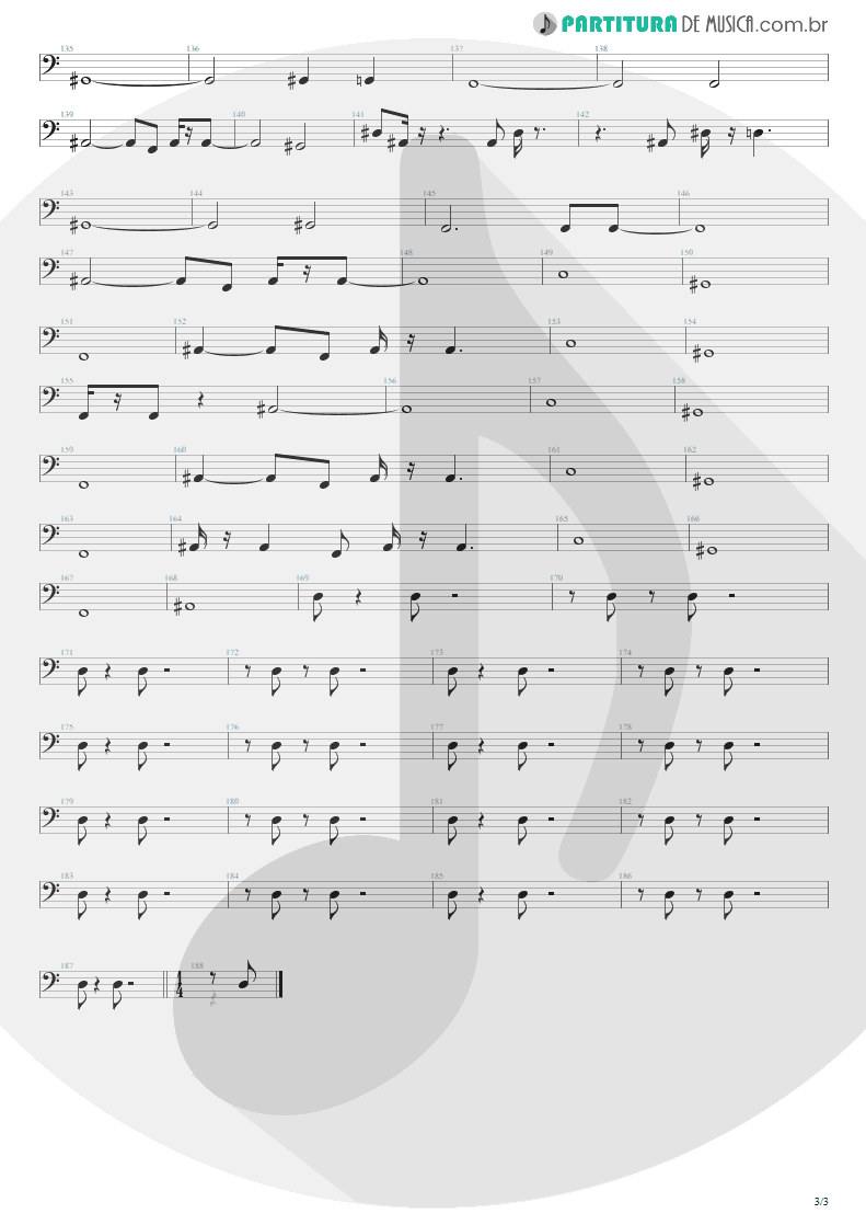 Partitura de musica de Baixo Elétrico - Love Bites | Def Leppard | Hysteria 1987 - pag 3