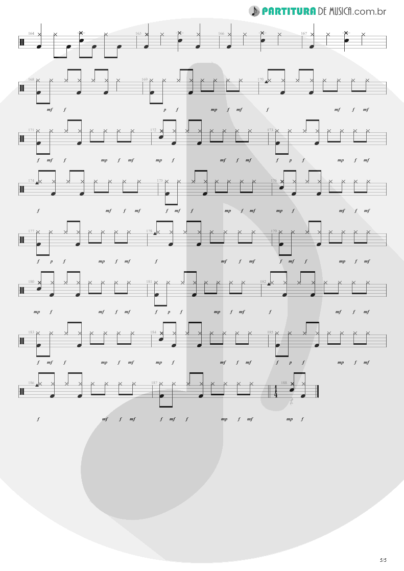 Partitura de musica de Bateria - Love Bites | Def Leppard | Hysteria 1987 - pag 5