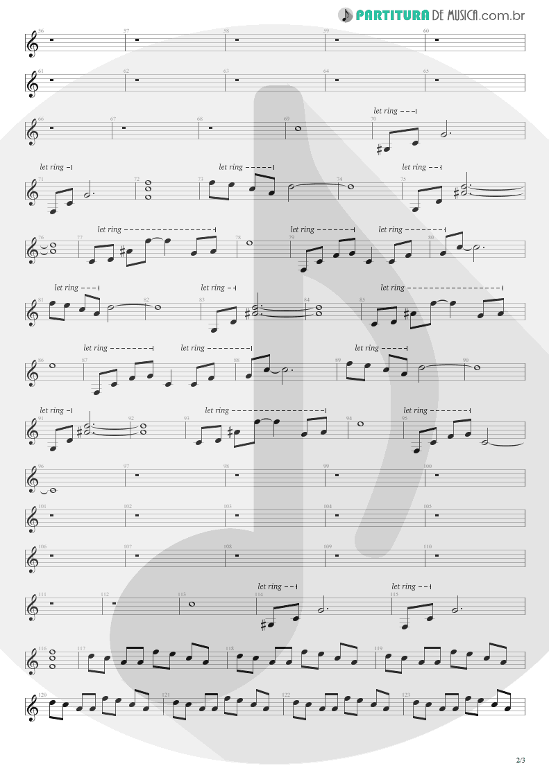 Partitura de musica de Guitarra Elétrica - Love Bites | Def Leppard | Hysteria 1987 - pag 2