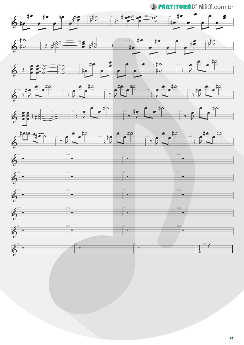 Partitura de musica de Guitarra Elétrica - Love Bites | Def Leppard | Hysteria 1987 - pag 3