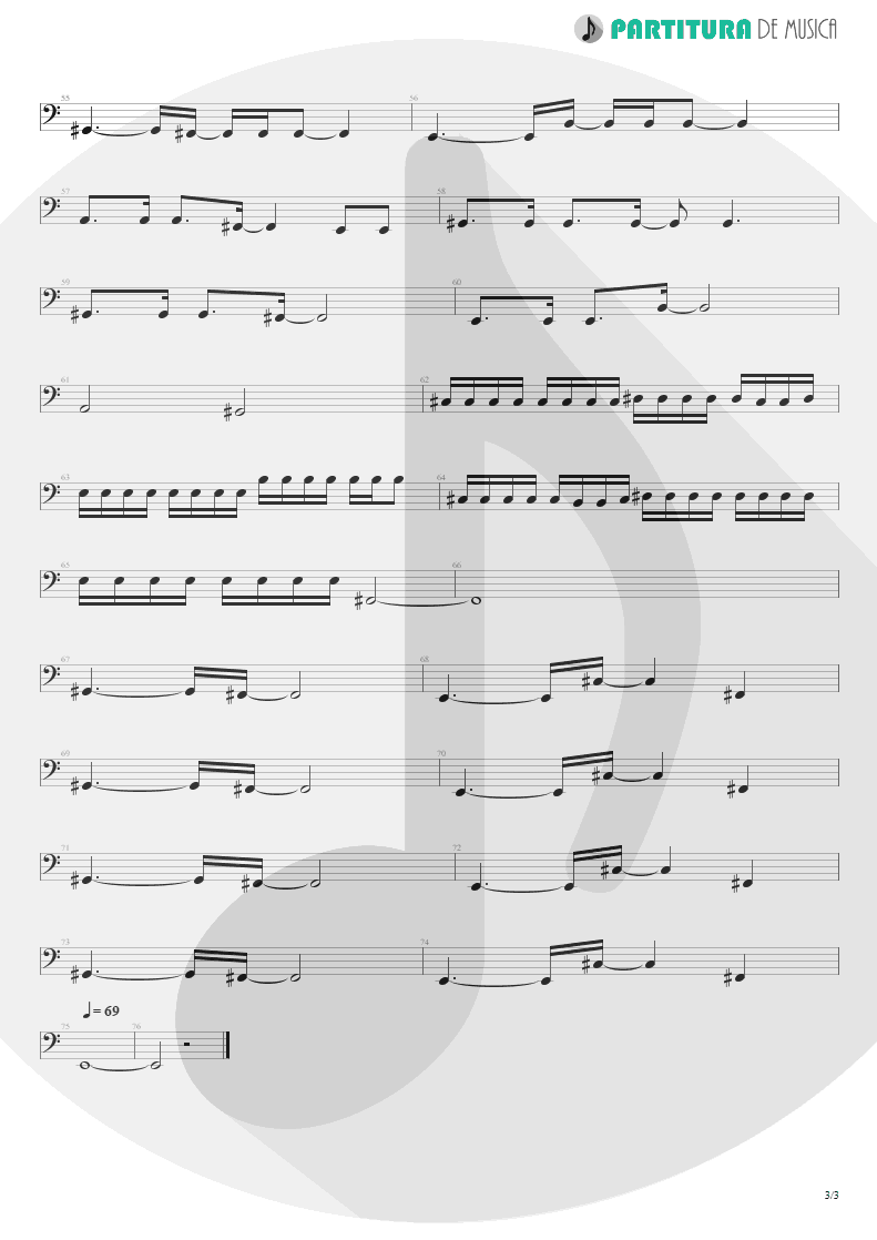 Partitura de musica de Baixo Elétrico - Another Day | Dream Theater | Images and Words 1992 - pag 3