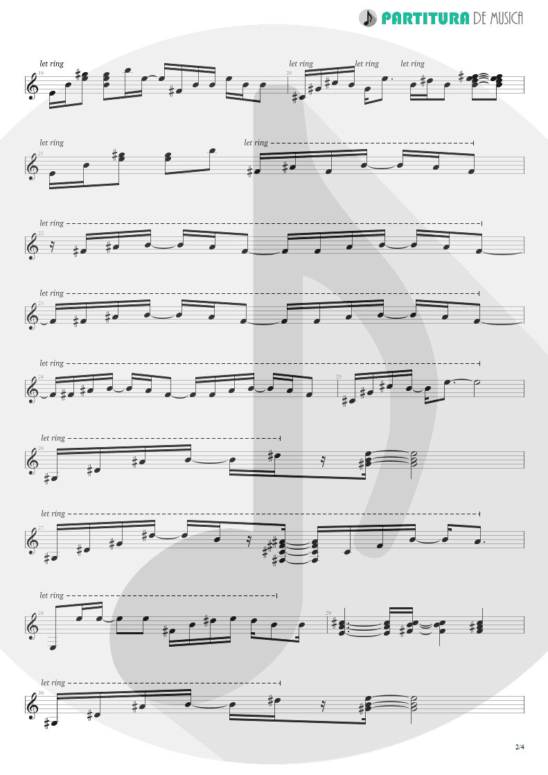 Partitura de musica de Guitarra Elétrica - Another Day | Dream Theater | Images and Words 1992 - pag 2