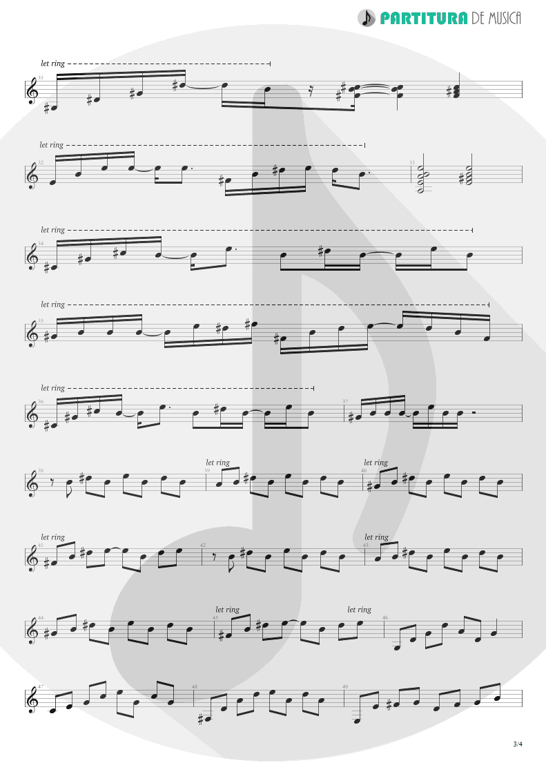 Partitura de musica de Guitarra Elétrica - Another Day | Dream Theater | Images and Words 1992 - pag 3