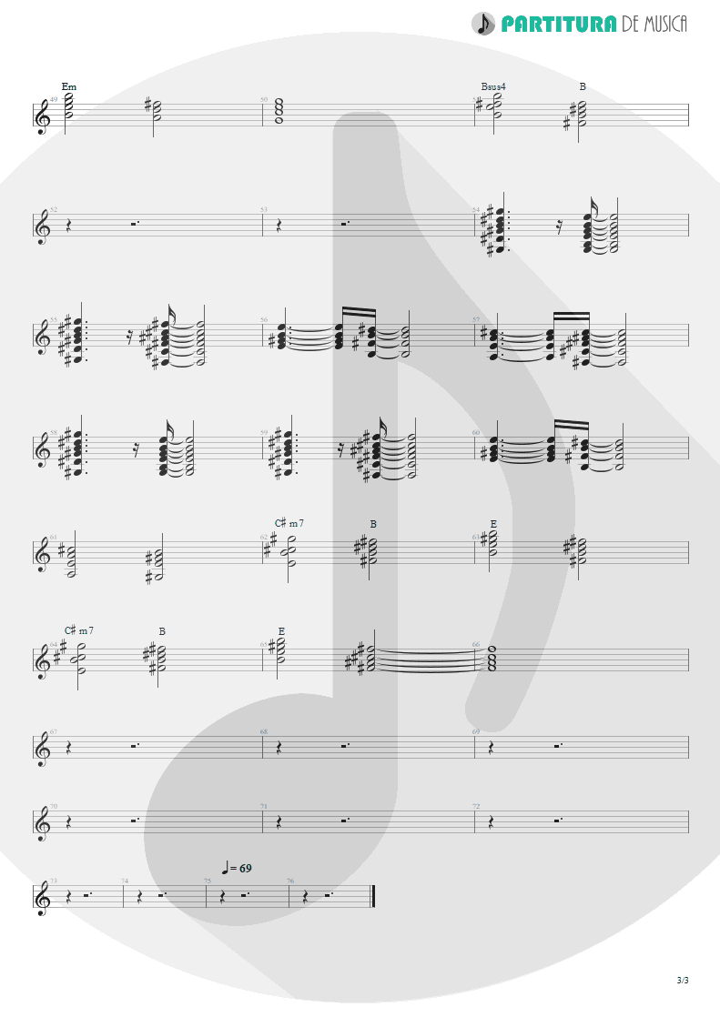 Partitura de musica de Teclado - Another Day | Dream Theater | Images and Words 1992 - pag 3