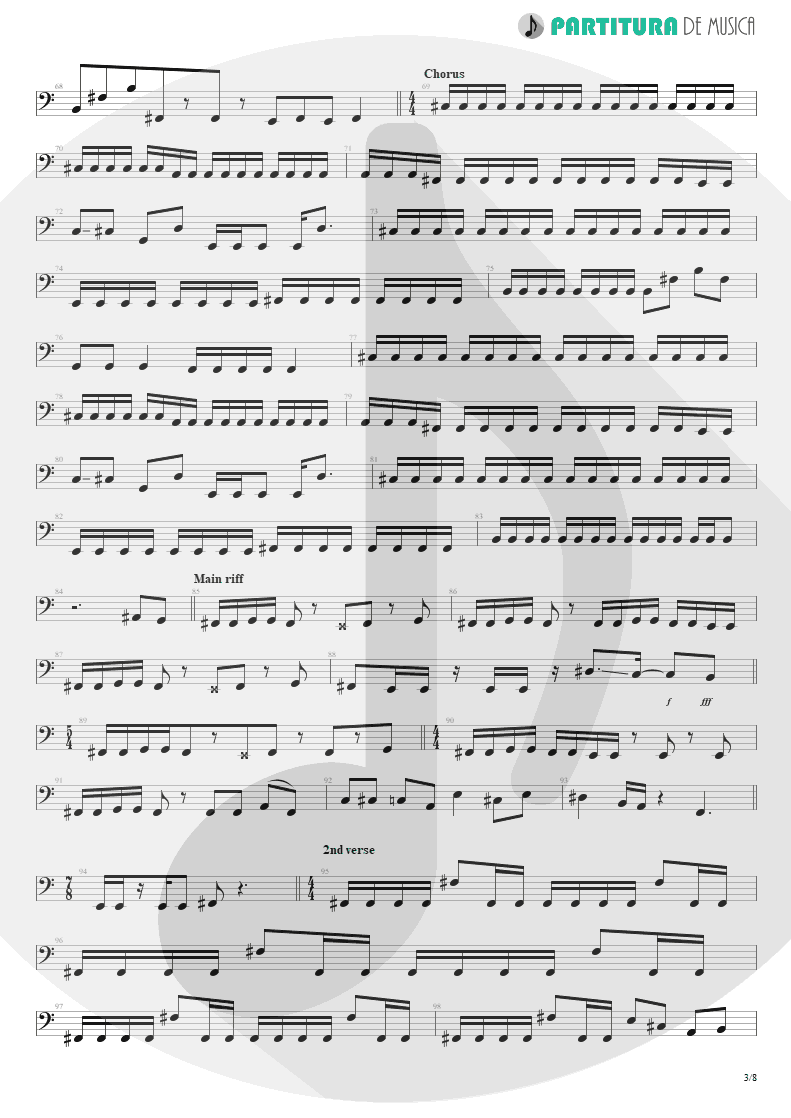 Partitura de musica de Baixo Elétrico - Under A Glass Moon | Dream Theater | Images and Words 1992 - pag 3