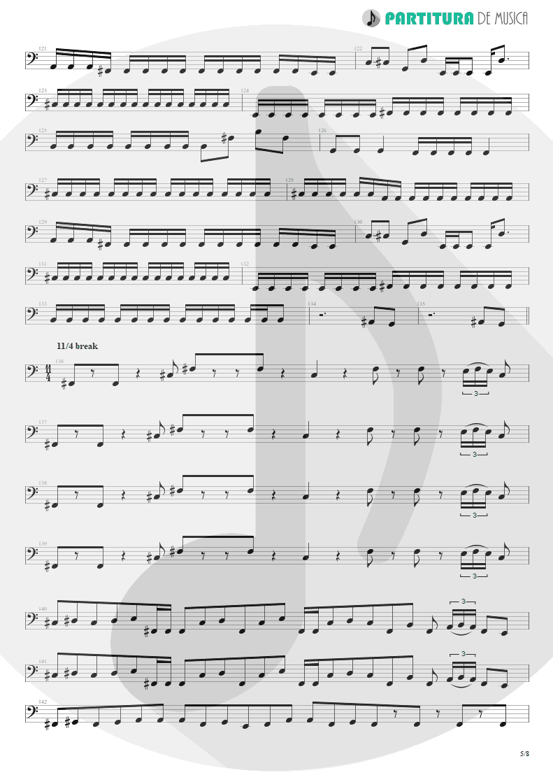 Partitura de musica de Baixo Elétrico - Under A Glass Moon | Dream Theater | Images and Words 1992 - pag 5
