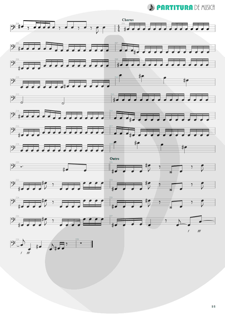 Partitura de musica de Baixo Elétrico - Under A Glass Moon | Dream Theater | Images and Words 1992 - pag 8