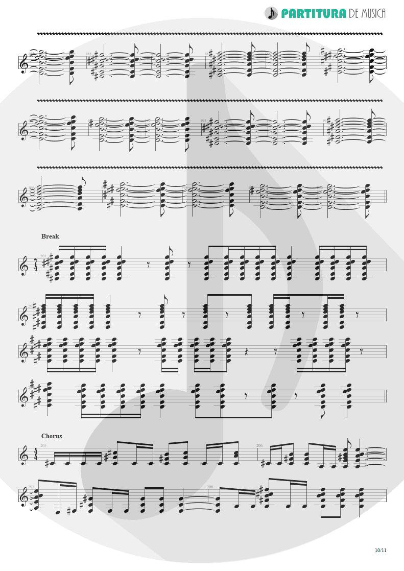 Partitura de musica de Guitarra Elétrica - Under A Glass Moon | Dream Theater | Images and Words 1992 - pag 10