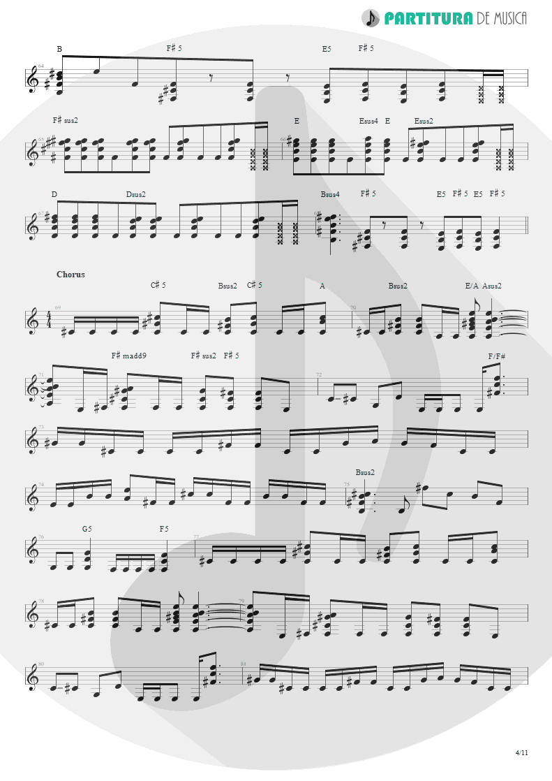 Partitura de musica de Guitarra Elétrica - Under A Glass Moon | Dream Theater | Images and Words 1992 - pag 4