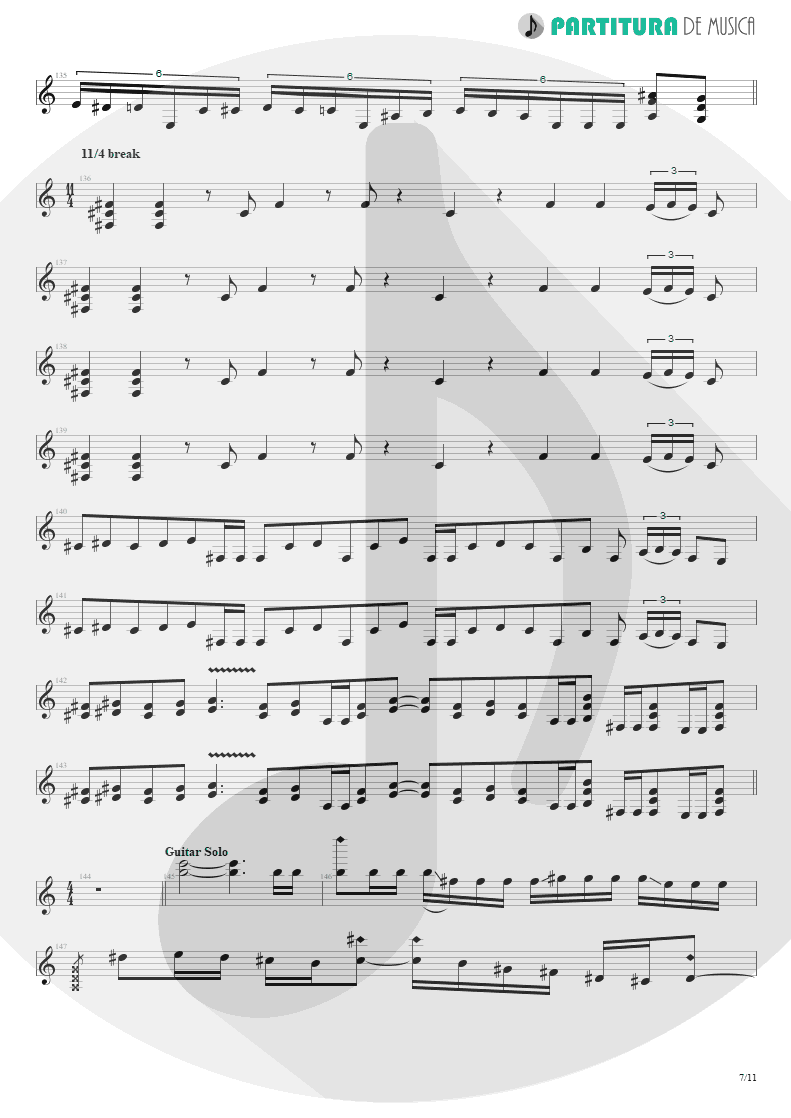Partitura de musica de Guitarra Elétrica - Under A Glass Moon | Dream Theater | Images and Words 1992 - pag 7