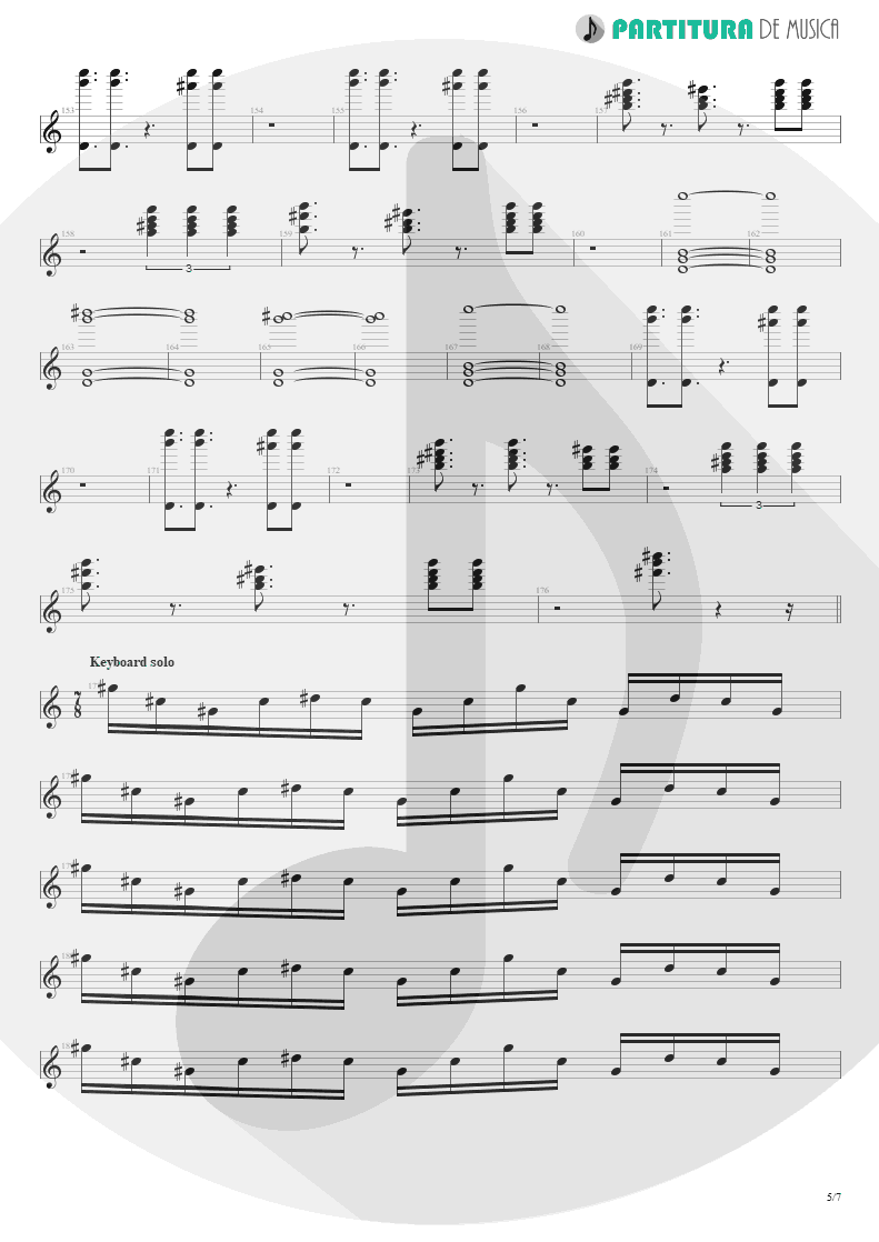 Partitura de musica de Teclado - Under A Glass Moon | Dream Theater | Images and Words 1992 - pag 5