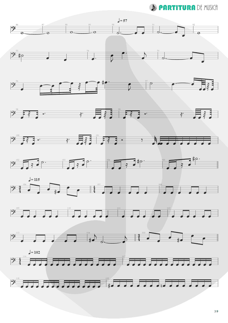 Partitura de musica de Baixo Elétrico - Another Hand / The Killing Hand | Dream Theater | Live at the Marquee 1993 - pag 3
