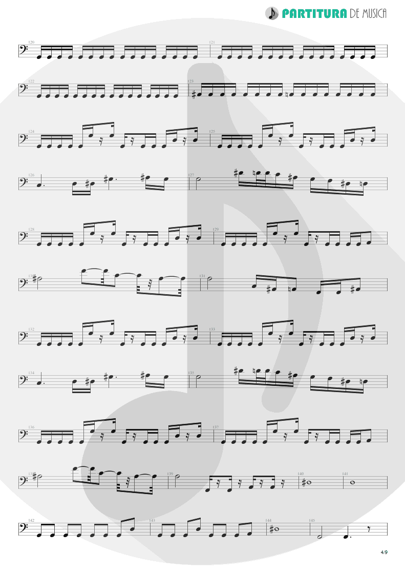 Partitura de musica de Baixo Elétrico - Another Hand / The Killing Hand | Dream Theater | Live at the Marquee 1993 - pag 4