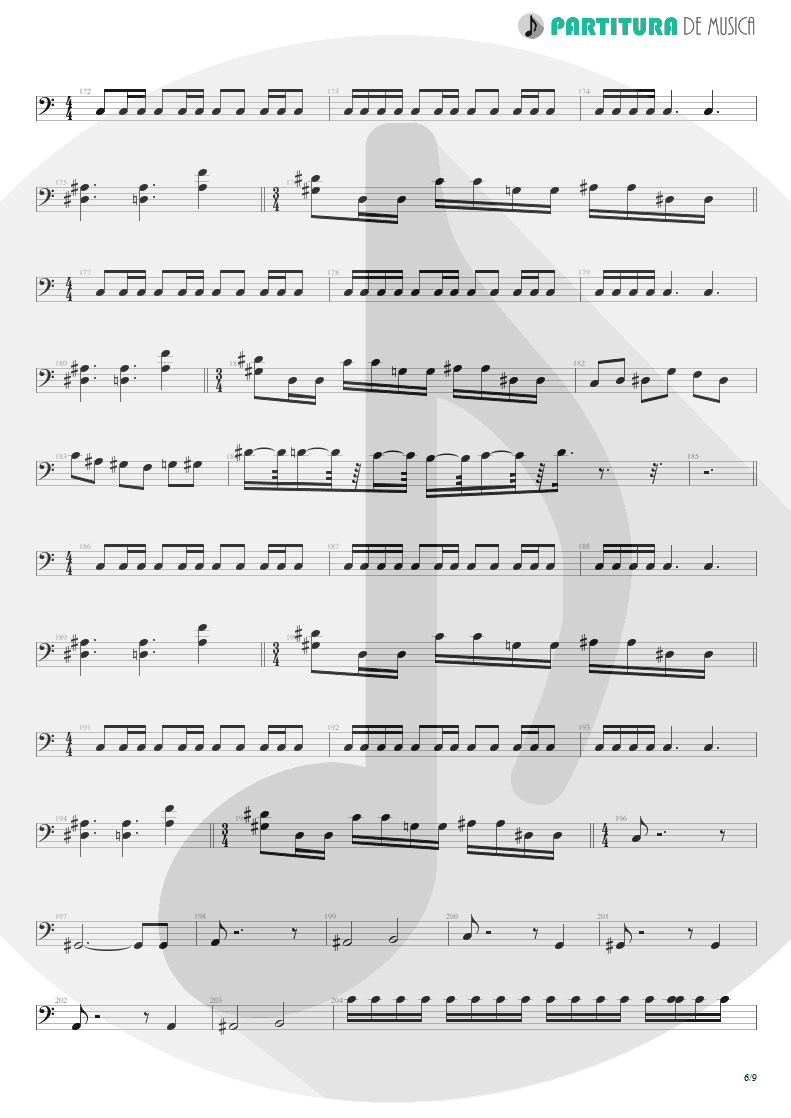 Partitura de musica de Baixo Elétrico - Another Hand / The Killing Hand | Dream Theater | Live at the Marquee 1993 - pag 6