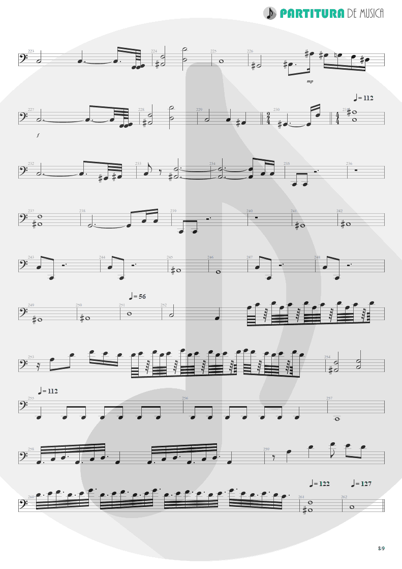 Partitura de musica de Baixo Elétrico - Another Hand / The Killing Hand | Dream Theater | Live at the Marquee 1993 - pag 8