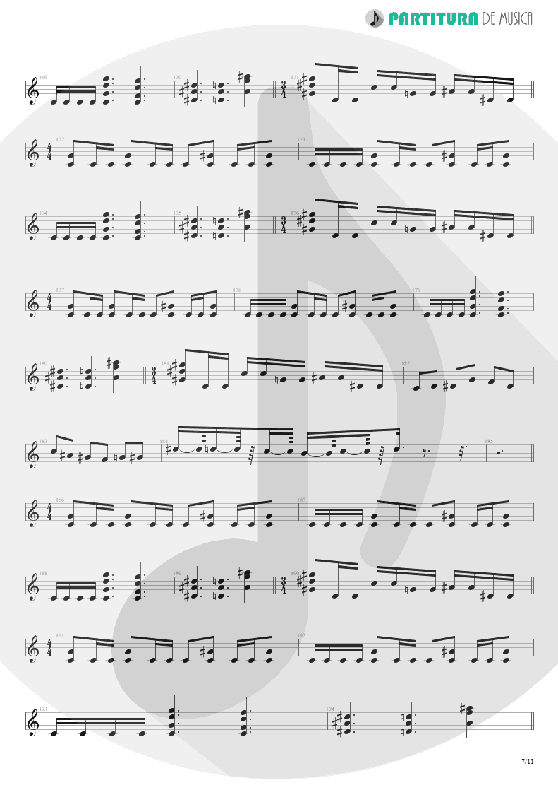 Partitura de musica de Guitarra Elétrica - Another Hand / The Killing Hand | Dream Theater | Live at the Marquee 1993 - pag 7