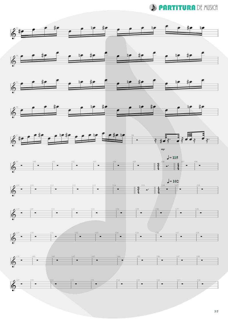 Partitura de musica de Guitarra Elétrica - Another Hand / The Killing Hand | Dream Theater | Live at the Marquee 1993 - pag 3