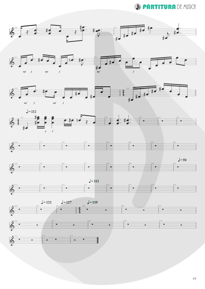 Partitura de musica de Guitarra Elétrica - Another Hand / The Killing Hand | Dream Theater | Live at the Marquee 1993 - pag 5
