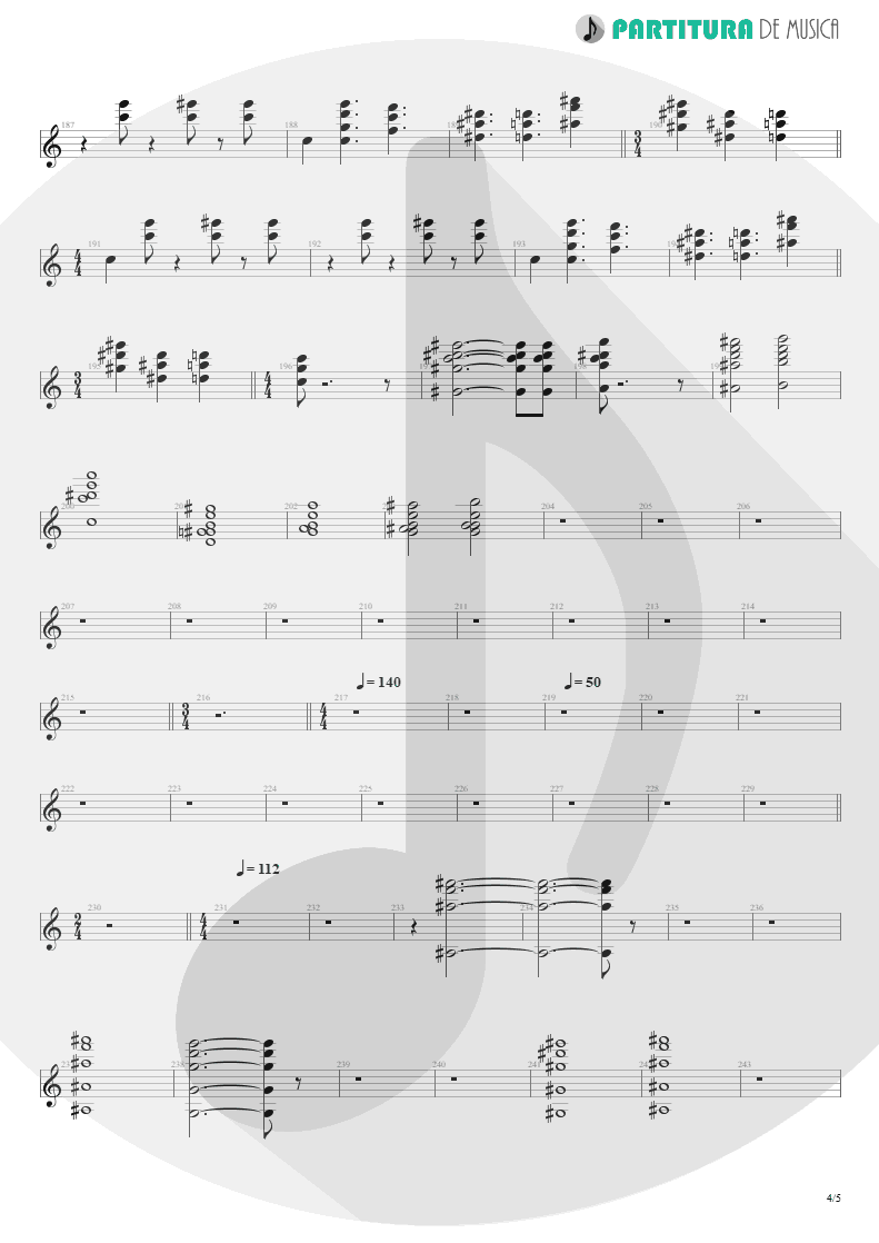 Partitura de musica de Órgão - Another Hand / The Killing Hand | Dream Theater | Live at the Marquee 1993 - pag 4