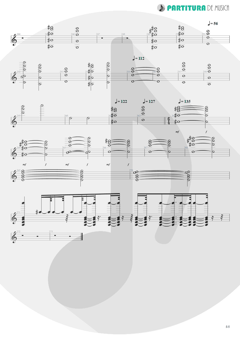 Partitura de musica de Órgão - Another Hand / The Killing Hand | Dream Theater | Live at the Marquee 1993 - pag 5